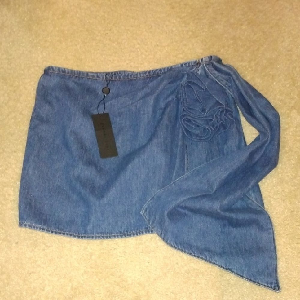 Giani Bernini Indigo Wrap Mini Skirt